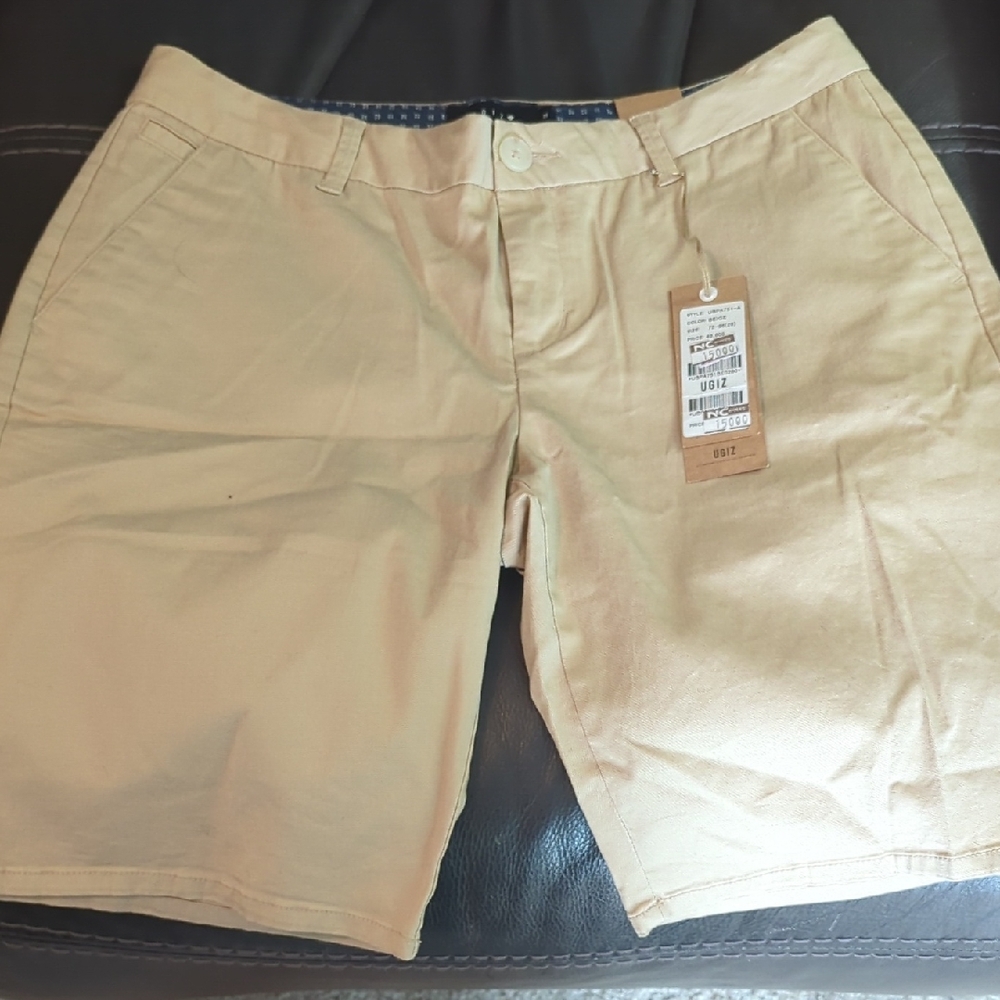 Khaki‎ Cotton Blend Shorts - Tan